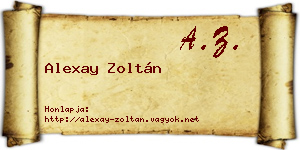 Alexay Zoltán névjegykártya